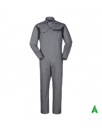 Tuta da lavoro per officine e industrie personalizzabile con ricamo fino a 9 colori del proprio logo, colore grigio