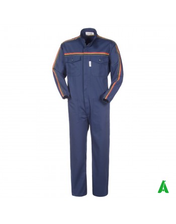 Tuta da lavoro per officine e industrie personalizzabile con ricamo fino a 9 colori del proprio logo, colore blu