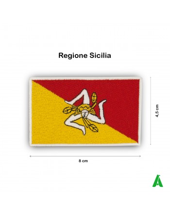 Patch bandiera regione ricamata e da cucire, forma rettangolare, per personalizzare tessile, abbigliamento