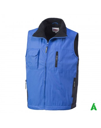 Gilet imbottito per industrie, dipendenti e operai, personalizzabile con ricamo o stampa, colore blu royal