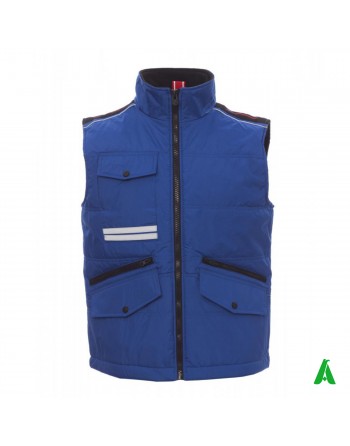 Gilet imbottito per industrie, dipendenti e operai, personalizzabile con ricamo o stampa, colore blu royal