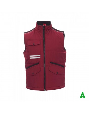 Gilet imbottito per industrie, dipendenti e operai, personalizzabile con ricamo o stampa, colore bordeaux