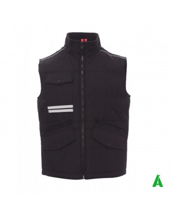 Gilet imbottito per industrie, dipendenti e operai, personalizzabile con ricamo o stampa, colore nero