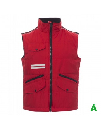 Gilet imbottito per industrie, dipendenti e operai, personalizzabile con ricamo o stampa, colore rosso
