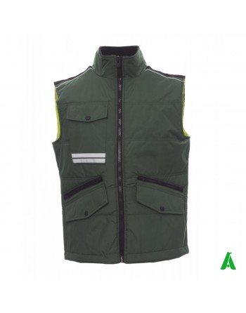 Gilet imbottito per industrie, dipendenti e operai, personalizzabile con ricamo o stampa, colore verde