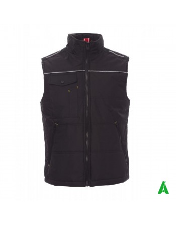 Gilet imbottito per industrie, dipendenti e operai, personalizzabile con ricamo o stampa, colore nero