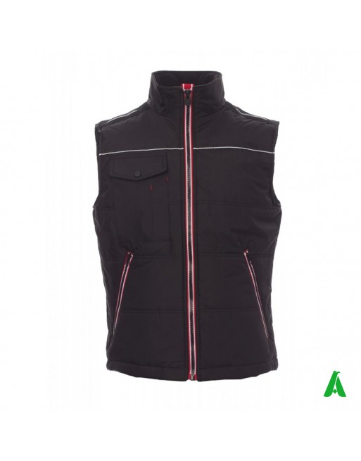 Gilet imbottito per industrie, dipendenti e operai, personalizzabile con ricamo o stampa, colore nero