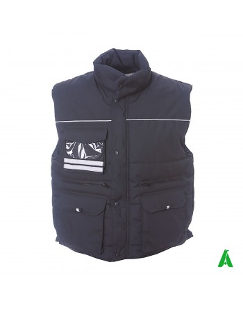 Gilet imbottito per industrie, dipendenti e operai, personalizzabile con ricamo o stampa, colore nero