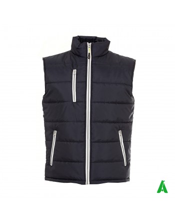 Gilet imbottito per industrie, dipendenti e operai, personalizzabile con ricamo o stampa, colore blu