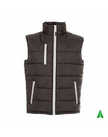 Gilet imbottito per industrie, dipendenti e operai, personalizzabile con ricamo o stampa, colore nero