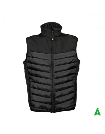 Gilet imbottito per industrie, dipendenti e operai, personalizzabile con ricamo o stampa, colore nero