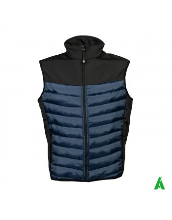 Gilet imbottito per industrie, dipendenti e operai, personalizzabile con ricamo o stampa, colore blu navy
