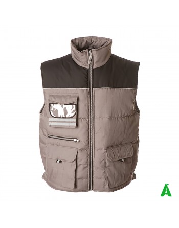 Gilet imbottito per industrie, dipendenti e operai, personalizzabile con ricamo o stampa, colore grigio