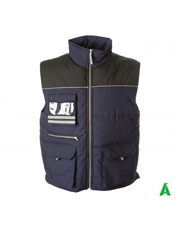 Gilet imbottito per industrie, dipendenti e operai, personalizzabile con ricamo o stampa, colore nero