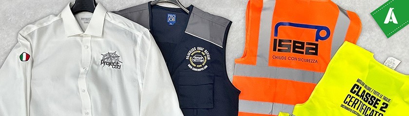 Textile corporate uniforms with custom logo by | Arem Italia