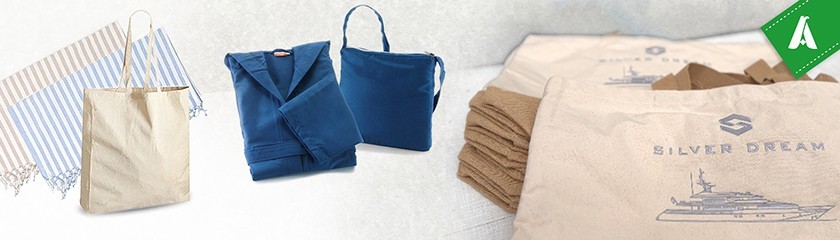 Customized bags and towels with logo by|Arem Italia
